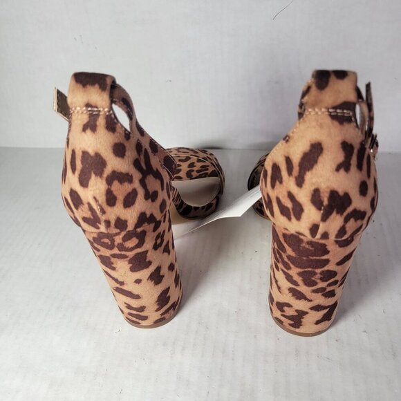 The Drop Rebecca Leopard Print Open Toe 4" Block Heel Sandals Size 6.5 - Picture 3 of 9
